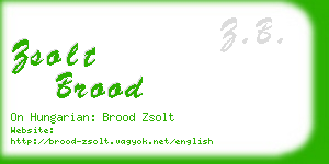 zsolt brood business card
